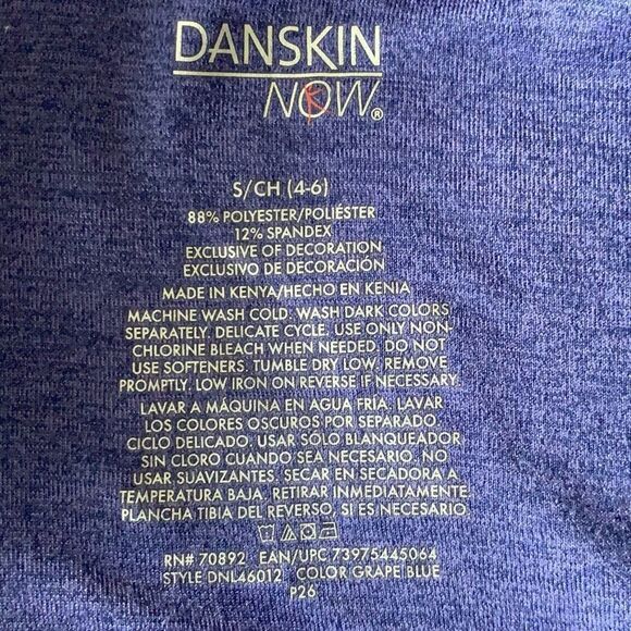 Danskin Now Bluish-Purple Lightweight Hooded V-Neck Top, S - Picture 5 of 5